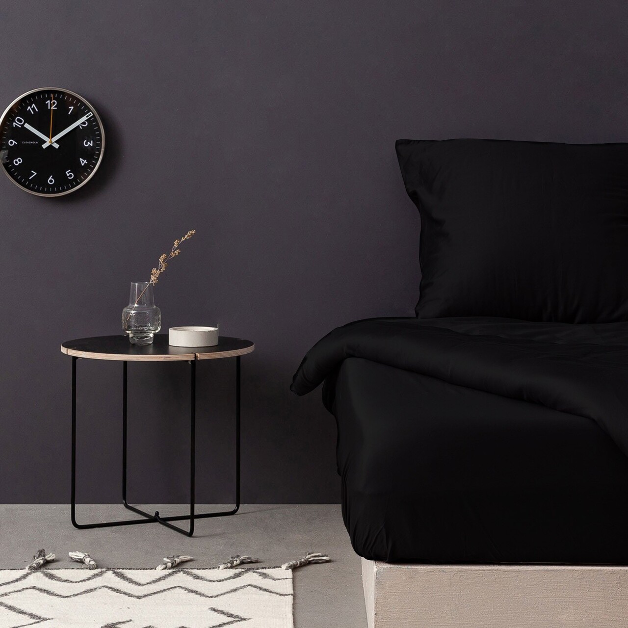 Cearceaf de pat cu elastic Satin Single Small (FR), L'essentiel Maison, De Black, Negru - imagine 4